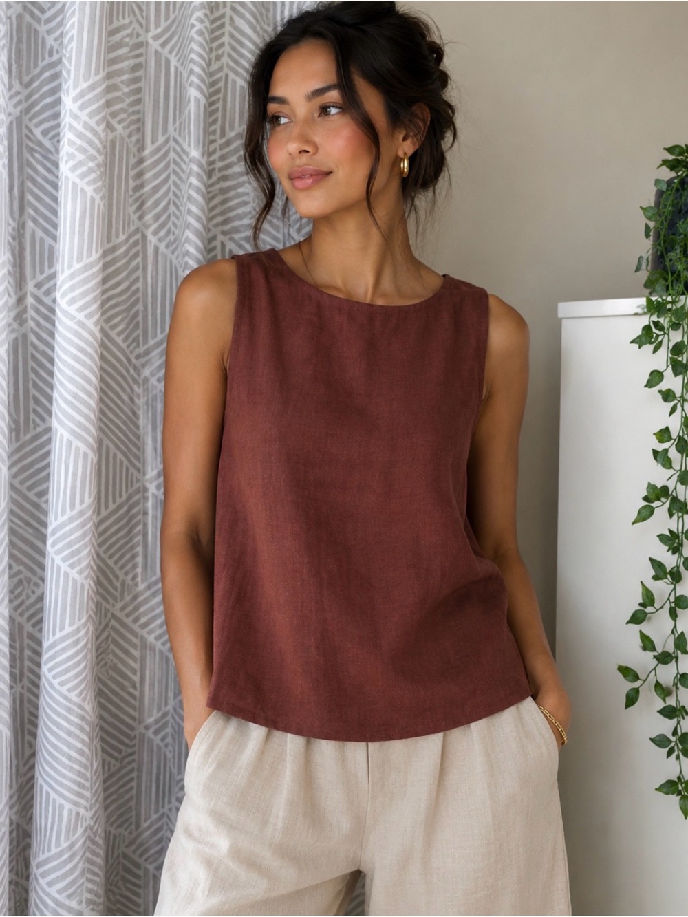 NWOT Linen size SMALL Crop/tank Top